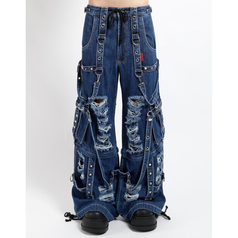 Tripp NYC - Shredder Denim Strap Weite Hose - Blau